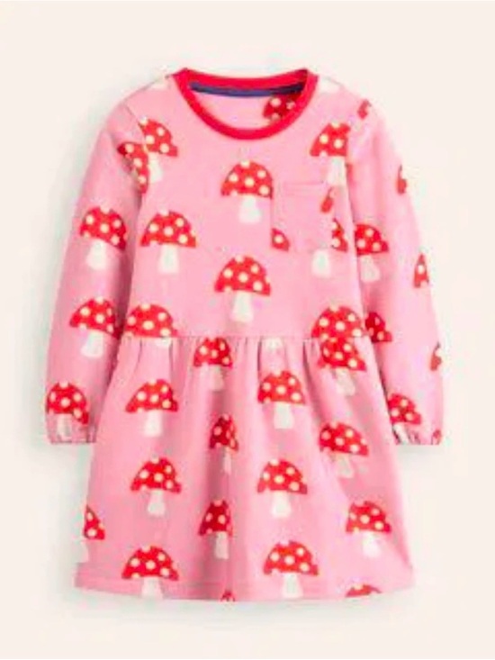 Mini Boden Other - Mini Boden pink mushroom sweatshirt dress